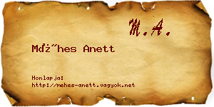 Méhes Anett névjegykártya